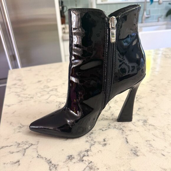 Nine West Patent Leather Booties-almost new - Picture 1 of 4
